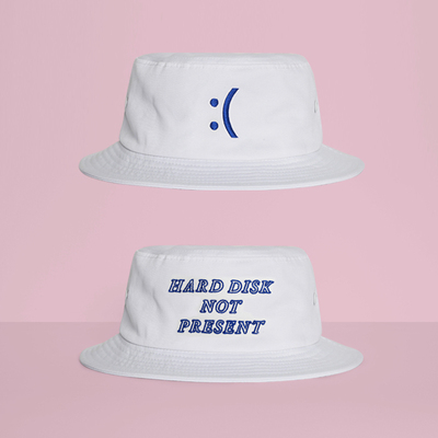 | TONER |  HARD DISK NOT PRESENT双面刺绣白色渔夫帽情侣款帽子