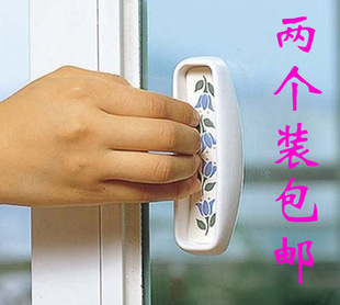 韩国进口昌信粘贴式玻璃门把手创意门拉手 浴室拉门把手2个装包邮