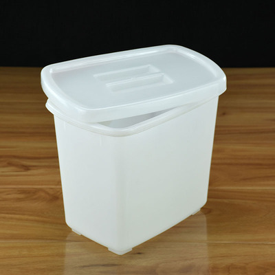 奶茶果肉食物冷饮冷藏白色方桶冰桶带盖糖水桶塑料方形密封罐