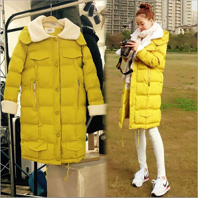 2016冬季新款韩版加厚棉衣外套女装中长款羊羔毛棉袄学生羽绒棉服