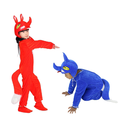 六一幼儿童成人演出服狐狸动物卡通造型表演服装舞台剧短红蓝特价
