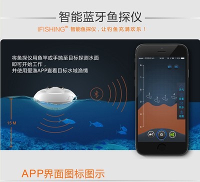 爱渔鱼探仪器苹果安卓手机可视探鱼器无线声纳中文钓鱼探测器高清