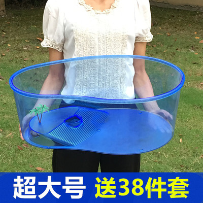 特大号龟缸乌龟缸带晒台塑料开放式大型塑料盒子巴西龟宠物龟窝