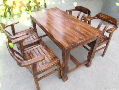 特价 庭院户外桌椅组合家具 室内外休闲喝茶聊天木质桌椅组合套件