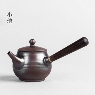 仿柴烧半手工陶瓷茶壶 日式粗陶大号侧把壶功夫茶具泡茶器特价