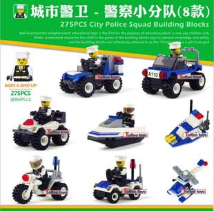杰星城市警察车模型  兼容乐高积木组装 汽车积木拼装男孩玩具