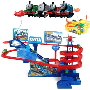 儿童电动托马斯轨道玩具套装 宝宝多层大号小火车带音乐灯光