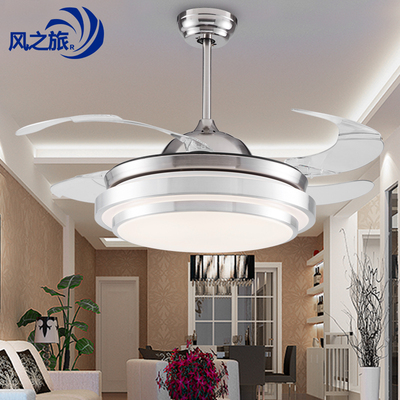隐形风扇灯 吊扇灯餐厅卧室客风扇吊灯简约带LED的电扇灯变频52寸