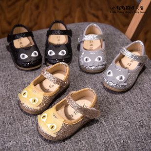 春秋韩版儿童单鞋可爱宝宝公主鞋0-1-2-3岁女童鞋婴儿亮片学步鞋