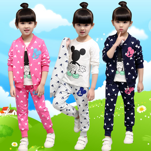 女童春秋套装2016新款韩版中大童休闲卫衣童装秋装长袖儿童三件套