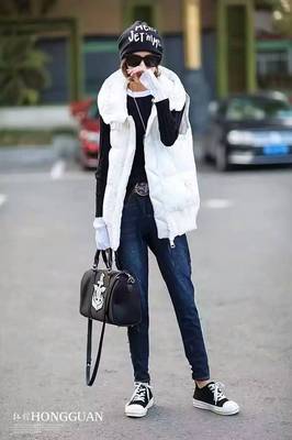 欧洲站女装2016冬季新款欧货潮中长款连帽时尚百搭羽绒棉马甲外套