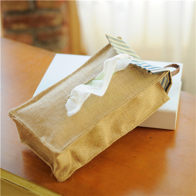 【涵旭】zakka 布艺纸巾盒 纸巾挂袋纸巾纸巾架黄麻餐巾纸巾挂袋