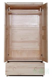 欧式实木家具松木衣柜实木 儿童衣柜衣帽间组装柜子双门木质衣柜