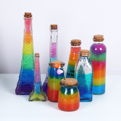 巴黎埃菲尔铁塔玻璃瓶透明包邮彩虹许愿瓶木塞漂流瓶生日创意情人