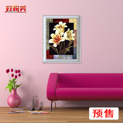 【预售】有框油画客厅风景情侣花卉人物手绘油画红红火火百年好合