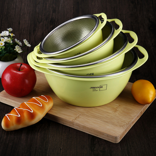 创意304不锈钢沥水篮水果篮圆形洗菜篮客厅厨房家用果盘淘米器