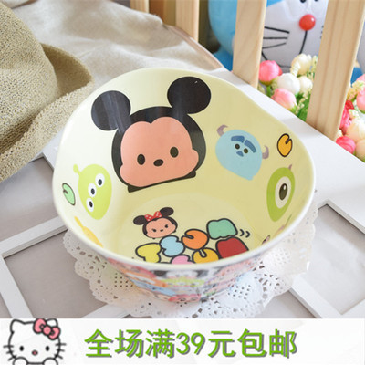 迪士尼米奇老鼠密胺碗 防摔隔热可爱创意幼儿园儿童宝宝饭碗汤碗