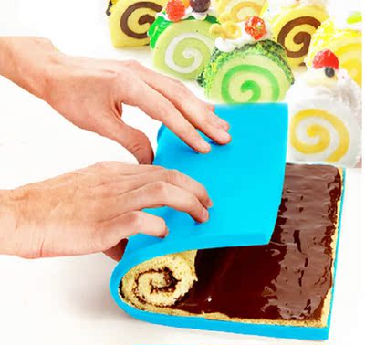 满38包邮 烘焙瑞士卷硅胶垫西点烘烤烤盘面板硅胶蛋糕卷模具甩卖