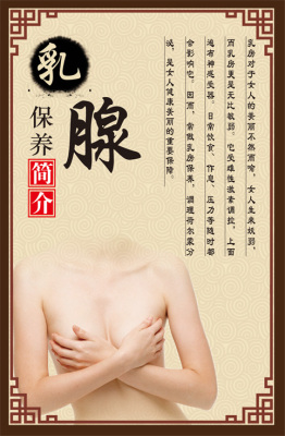 中医养生海报挂图 美容院保健 养生馆装饰画 宣传画 乳腺