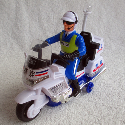 电动万向开门警车摩托车公安局治安巡逻警察喊话110儿童警车玩具
