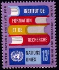 联合国1969年邮票 图书，培训与研究学院 2全 原胶上品