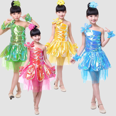 2016新款六一儿童演出服装女童蓬蓬纱裙公主裙现代舞蹈表演合唱服