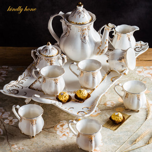 欧式茶具骨瓷咖啡具英式下午茶杯子陶瓷咖啡杯碟套装结婚乔迁礼物