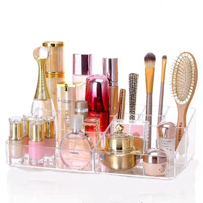 透明化妆品收纳盒 特大号桌面亚克力护肤品盒梳妆台整理化妆盒子