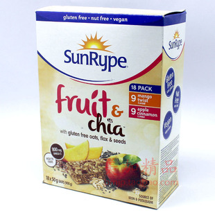 加拿大 Sun-Rype 纯天然燕麦奇亚籽亚麻籽水果能量棒 50g×18条