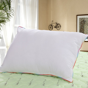 米方 pillow 彩边枕 羽丝棉枕头 舒适保健护颈枕芯 新款 pillow