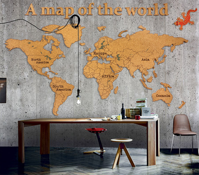 可定制原创 世界分割 软木地图 软木板 留言板 背景墙 便签板