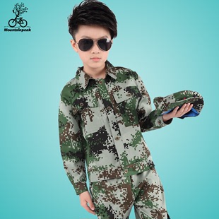 男女童军训迷彩服套装中小学野战军特种兵军迷长袖数码迷彩服耐磨
