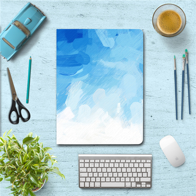原创ipadpro9.7寸超薄保护套mini4文艺air12蓝色油画色彩自动休眠