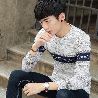 毛衣男冬季韩版学生青少年秋季圆领青年长袖针织衫羊毛衫薄款潮流