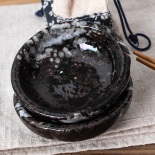 韩国餐具 黑色碟子 调味碟 迷你小菜碟 创意小吃碟 陶瓷酱油碟子