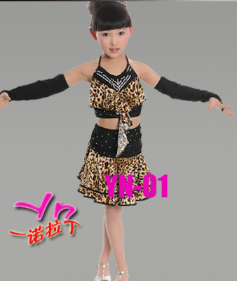 儿童拉丁舞演出服女少儿拉丁舞蹈服新款流苏比赛服豹纹斑夏装