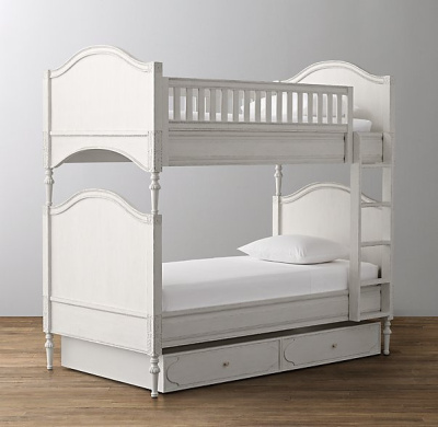 法式实木雕刻复古实木高低床 欧式美式简约子母床 儿童上下铺床