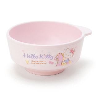 日本Sanrio正品Hello Kitty 塑膠寶寶餐具兒童微波爐碗