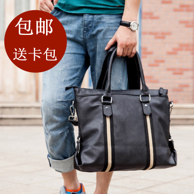 2016新款潮男手提包 时尚韩版单肩包斜跨软皮电脑包休闲男包包
