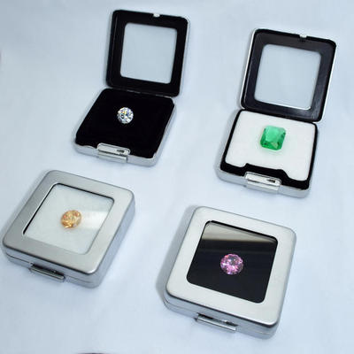 高档裸钻盒裸石盒宝石盒钻石盒珠宝展示文玩盒彩宝金属哑银裸钻盒
