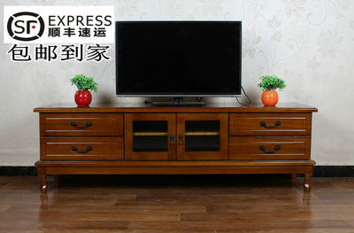 欧式客厅卧室简约时尚现代电视柜环保电视柜实木电视柜咖啡色包邮