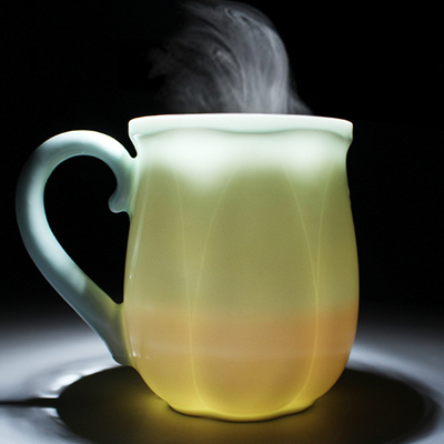 大号茶杯陶瓷带盖过滤办公杯子创意影青瓷莲花老板泡茶杯礼品定制