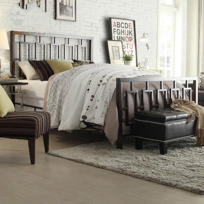 欧美风格铁艺床 现代简约1.2米1.5米1.8米双人床复古怀旧床包邮