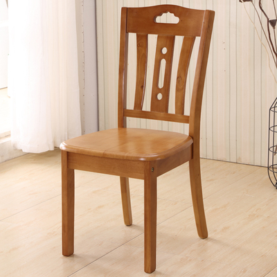 特价实木餐椅现代中式象牙白靠背椅子家用酒店餐厅橡木凳子包邮