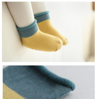 春秋季男女宝宝袜子婴儿棉袜纯色防滑宝宝纯袜子0-1-2岁学步袜