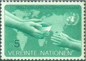 联合国 维也纳 1983年邮票 世界粮食计划署 地图手 1票 原胶全品