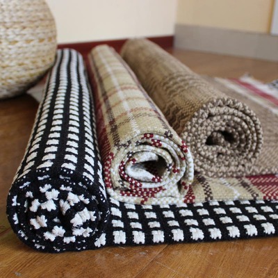日式纯棉客厅卧室地垫地毯茶几大地毯飘窗布艺棉麻榻榻米垫床前毯