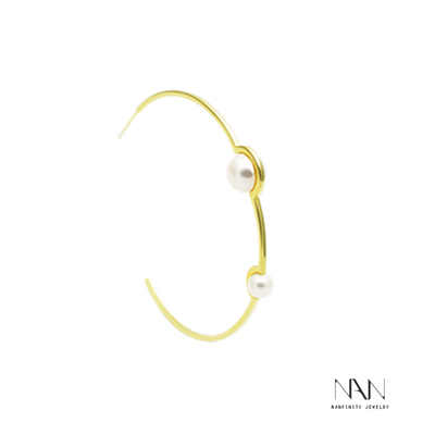 【NANFINITY官方店】设计师品牌原创ORBIT系列珍珠环形纯银耳环