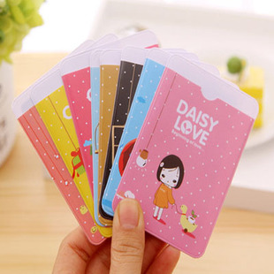 韩国创意卡套证件套学生公交卡银行卡通可爱妞妞便携塑料双面卡套