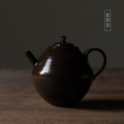 最陶瓷 陶壶 纯手工陶瓷茶壶执壶 普洱泡茶壶 功夫茶具孤品200ml